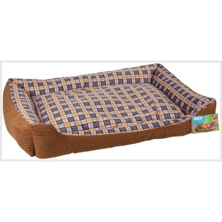 Minkšta šuns sofa XL, ruda, 90 × 70 × 20 cm
