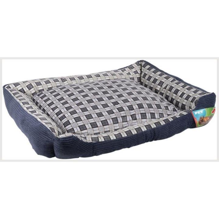 Minkšta šuns sofa XL, 90 × 70 × 20 cm, tamsiai mėlyna