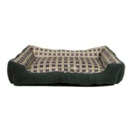 Minkšta šuns sofa XL, žalia, 90 × 70 × 20 cm