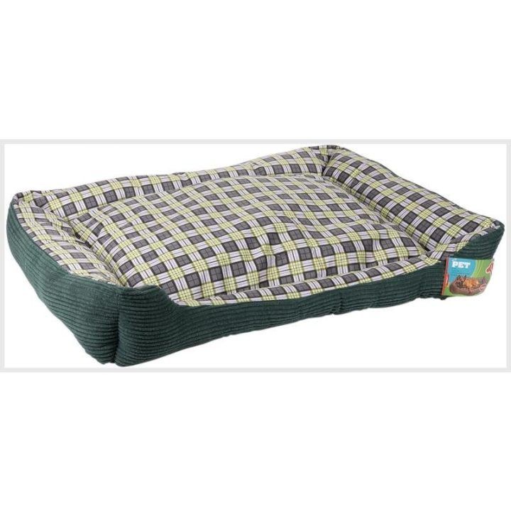 Minkšta šuns sofa XL, žalia, 90 × 70 × 20 cm