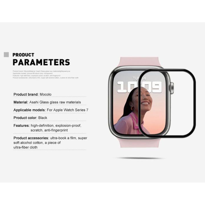 Apsauginis stiklas Mocolo 3D Glass 41 mm Apple Watch 7/8