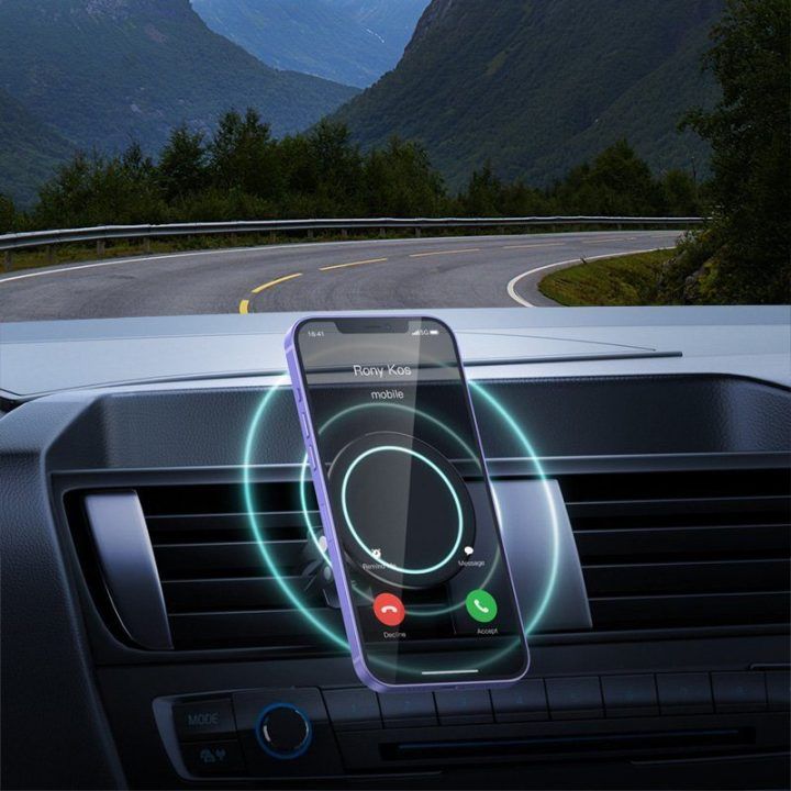 Magnetinis automobilinis laikiklis Crong Carclip Magnetic, juodas