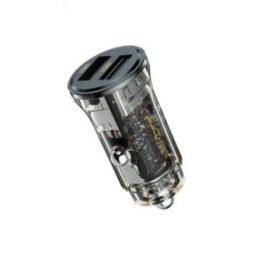 Automobilinis įkroviklis WEKOME WP-C40, 2 USB, 15 W, permatomas