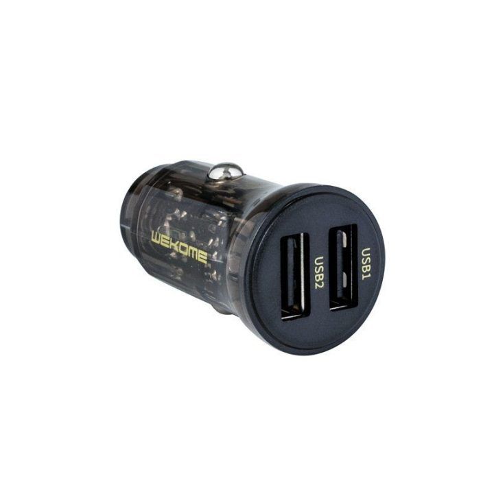 Automobilinis įkroviklis WEKOME WP-C40, 2 USB, 15 W, permatomas