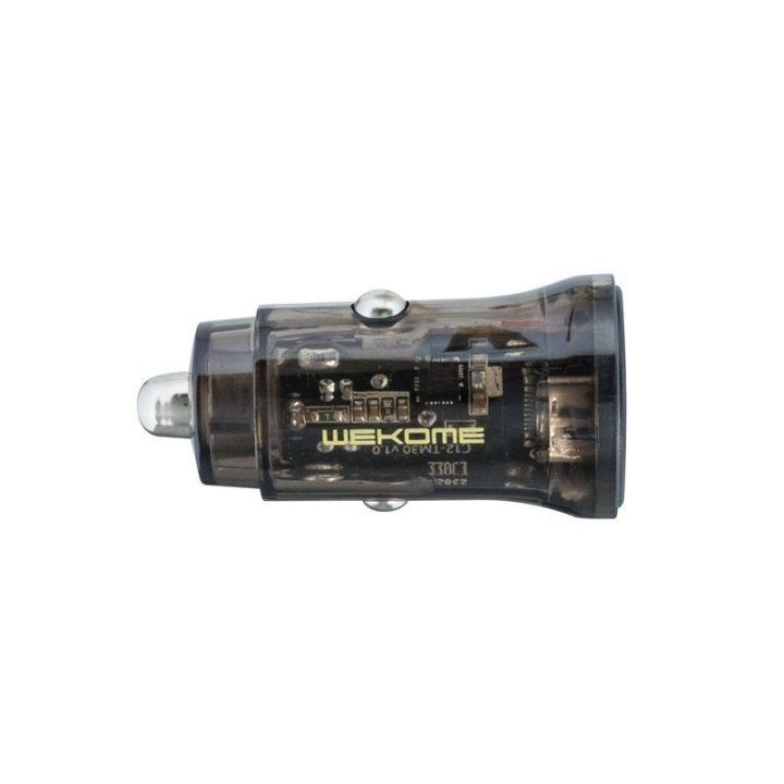 Automobilinis įkroviklis WEKOME WP-C40, 2 USB, 15 W, permatomas