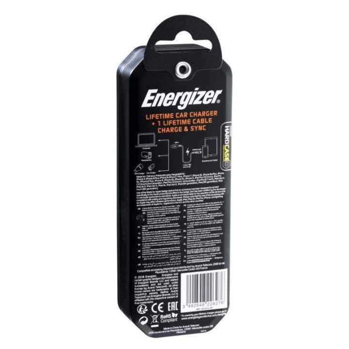Įkroviklis automobiliui Energizer HardCase, 2x USB-A, 17 W