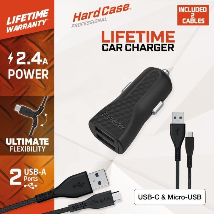 Automobilinis įkroviklis Energizer HardCase 12 W, juodas