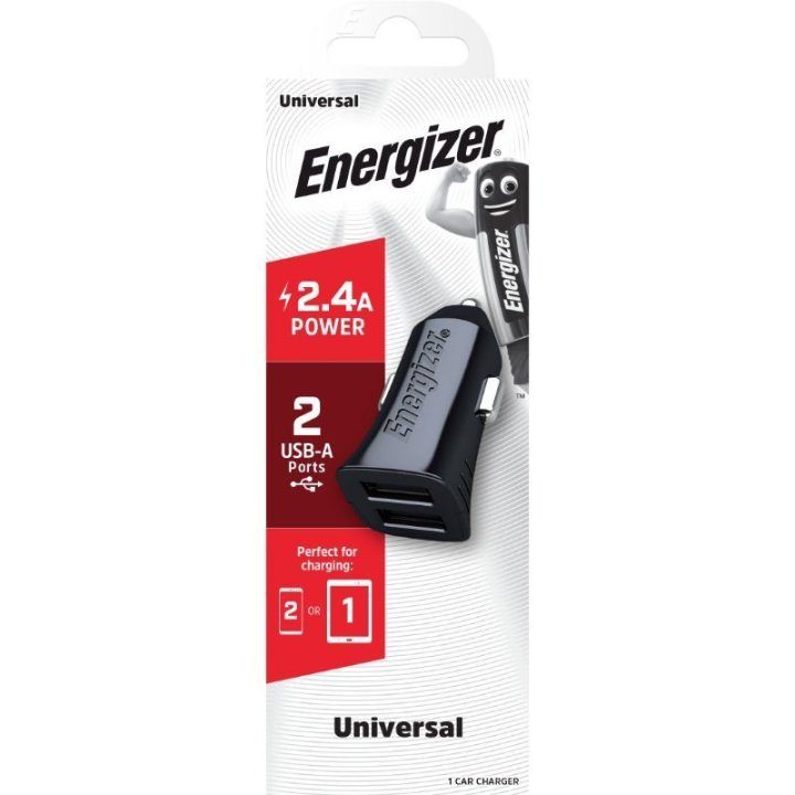 Automobilinis įkroviklis Energizer Classic 2x USB-A, 12 W, juodas