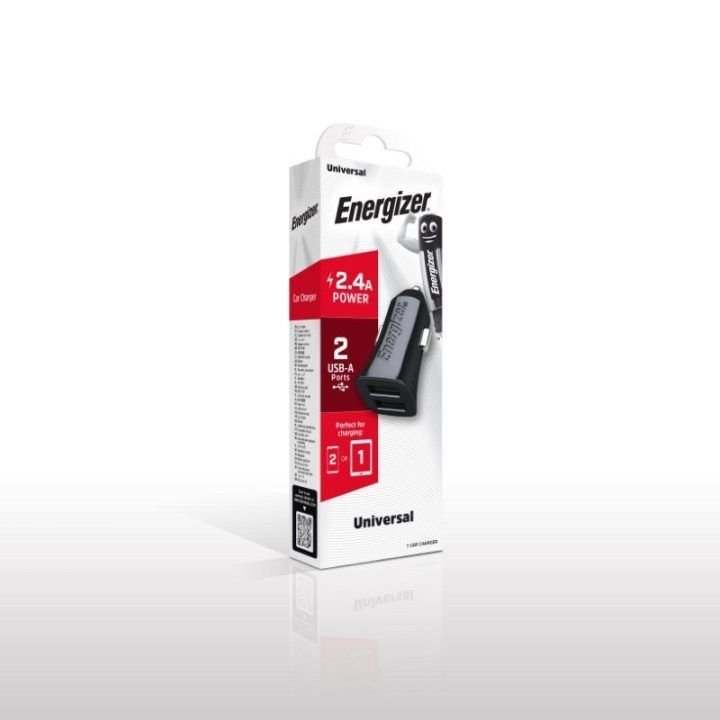 Automobilinis įkroviklis Energizer Classic 2x USB-A, 12 W, juodas