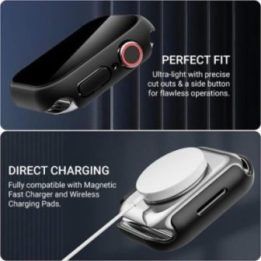 Apple Watch 44 mm hibridinis dėklas su stiklu, permatomas