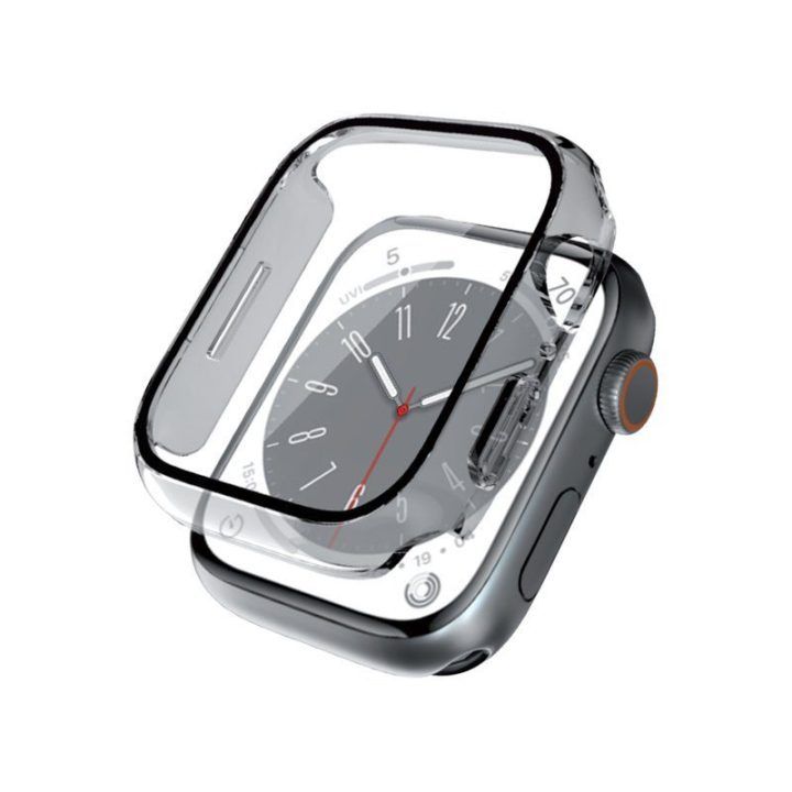 Apple Watch 44 mm hibridinis dėklas su stiklu, permatomas