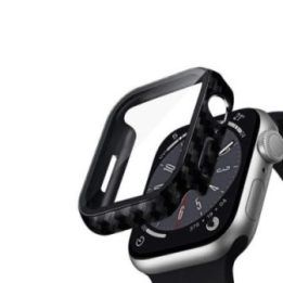 Dėklas su stiklu Apple Watch 44 mm, juodas Crong