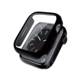 Crong hibridinis dėklas su stiklu Apple Watch 45 mm, juodas