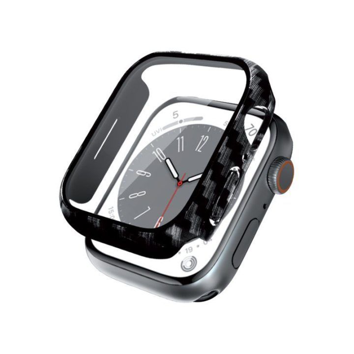 Dėklas su stiklu Apple Watch 45 mm, Carbon
