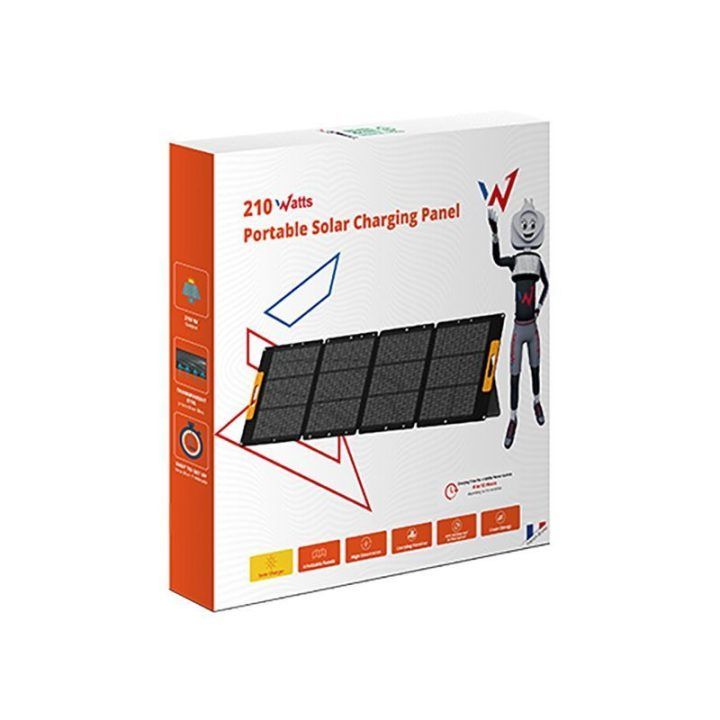 Sulankstoma saulės panelė 210 W su MC4, juoda