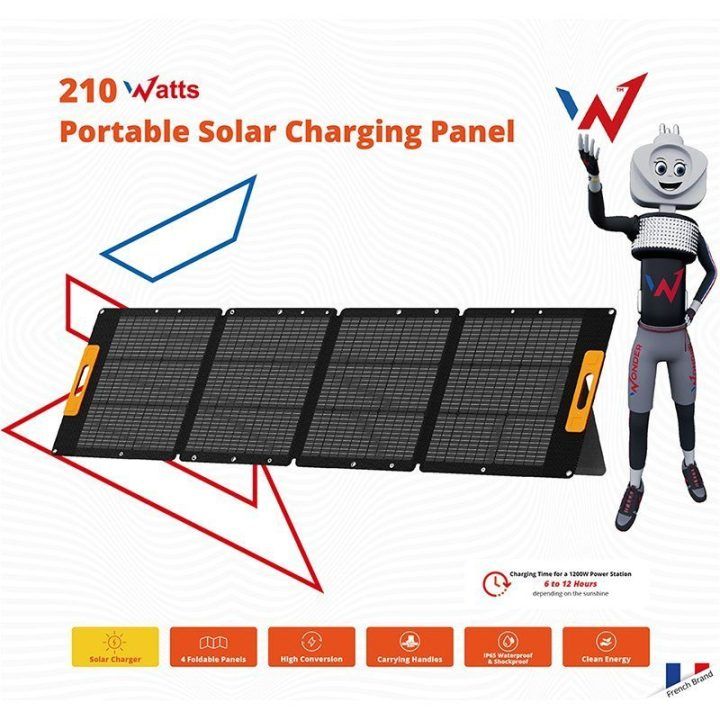 Sulankstoma saulės panelė 210 W su MC4, juoda