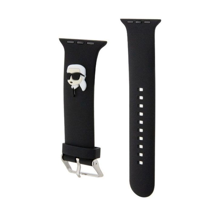 Laikrodžio dirželis Apple Watch 42/44/45/49 mm, juodas, Karl Lagerfeld
