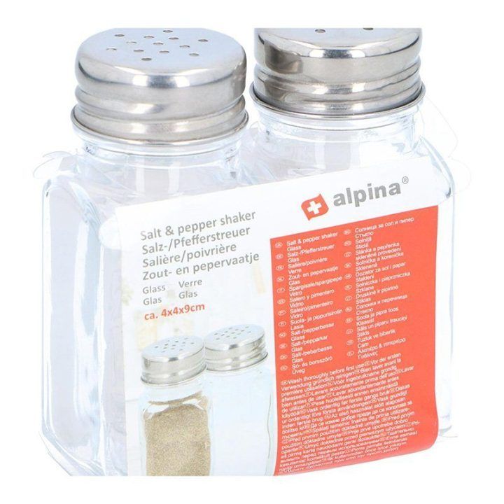 Stiklinis druskos ir pipirų rinkinys, 2 vnt., Alpina