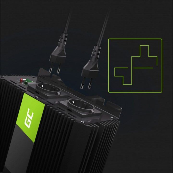 Įtampos keitiklis Green Cell PRO 12/230 V, 2000 W
