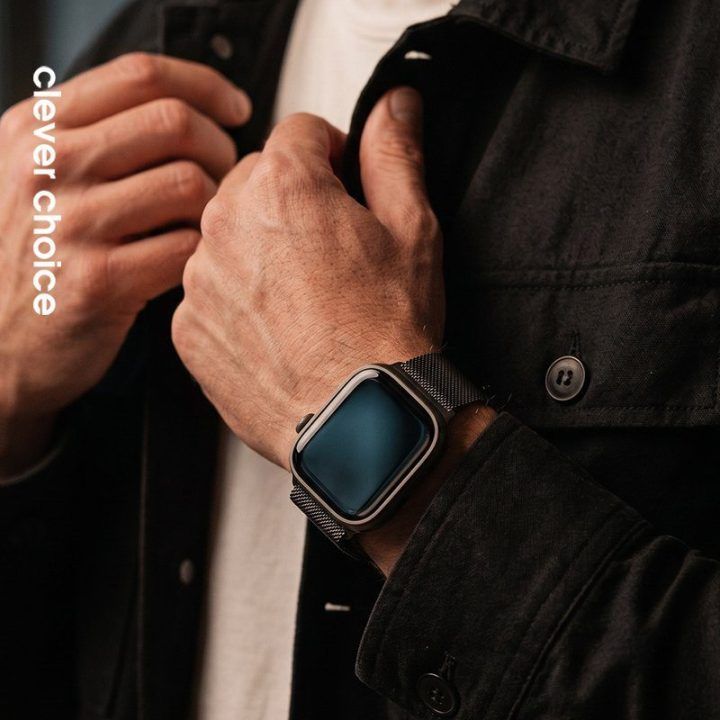 CRONG Milano Steel dirželis Apple Watch 38/40/41/42 mm, grafito