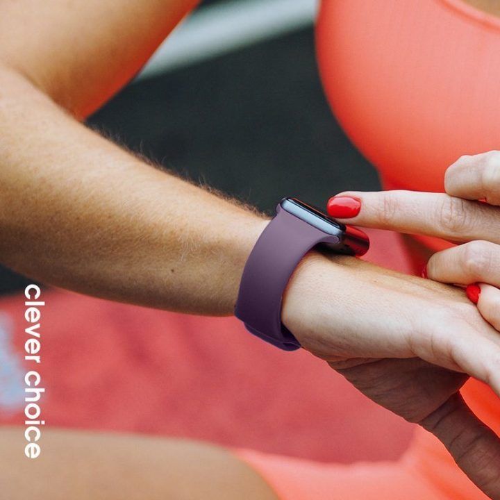 Apple Watch dirželis iš skysto silikono, Plum
