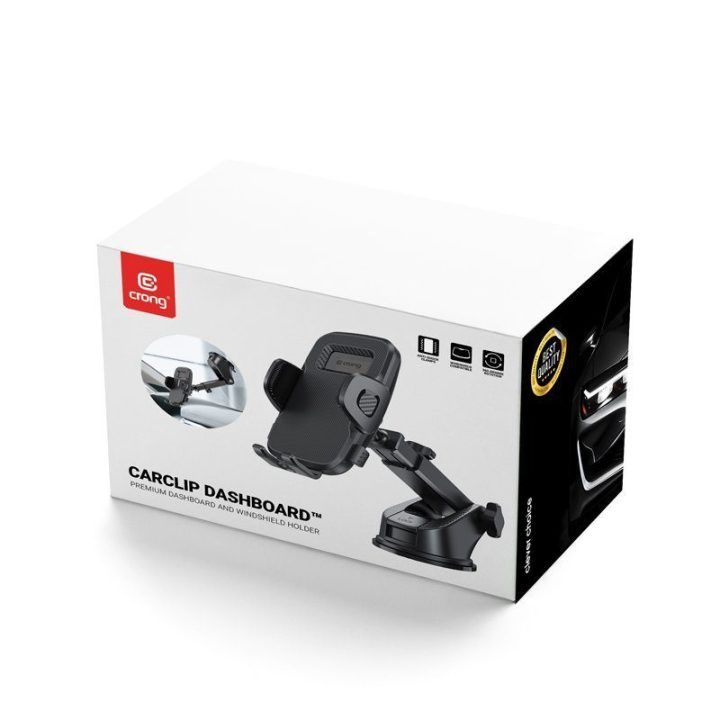 Crong Carclip Dashboard™ automobilinis laikiklis, juodas