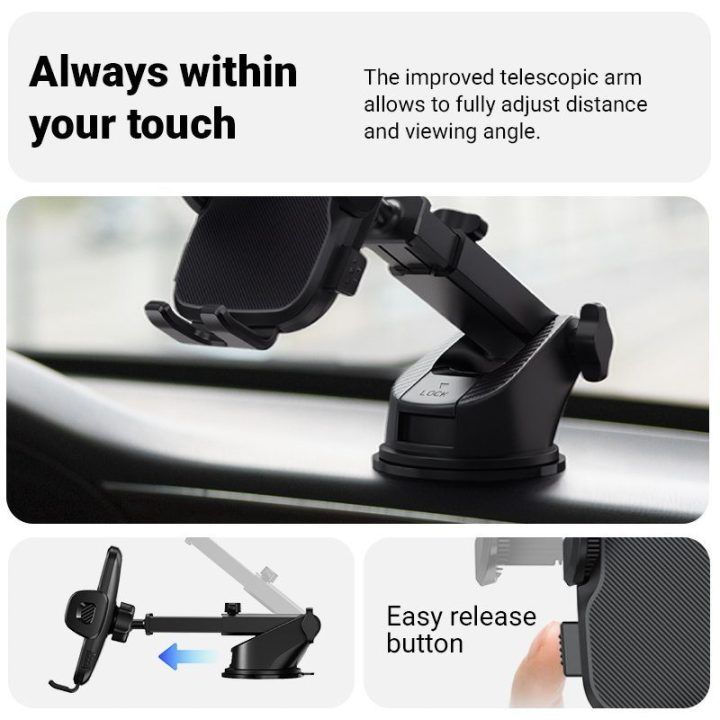 Crong Carclip Dashboard™ automobilinis laikiklis, juodas