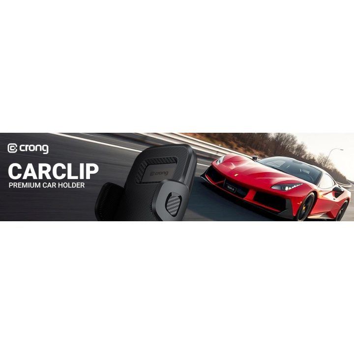 Automobilinis telefono laikiklis Crong Carclip Air Vent, juodas