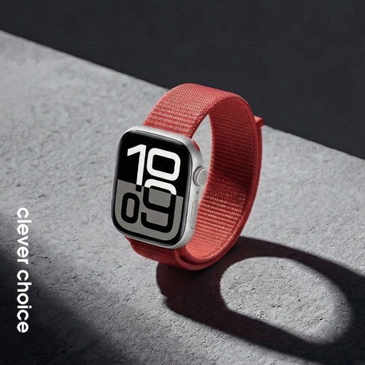 Laikrodžio dirželis Crong Nylon Apple Watch 38/40/41/42 mm, raudonas