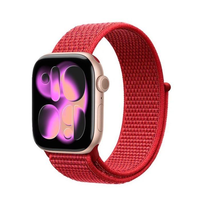Laikrodžio dirželis Crong Nylon Apple Watch 38/40/41/42 mm, raudonas