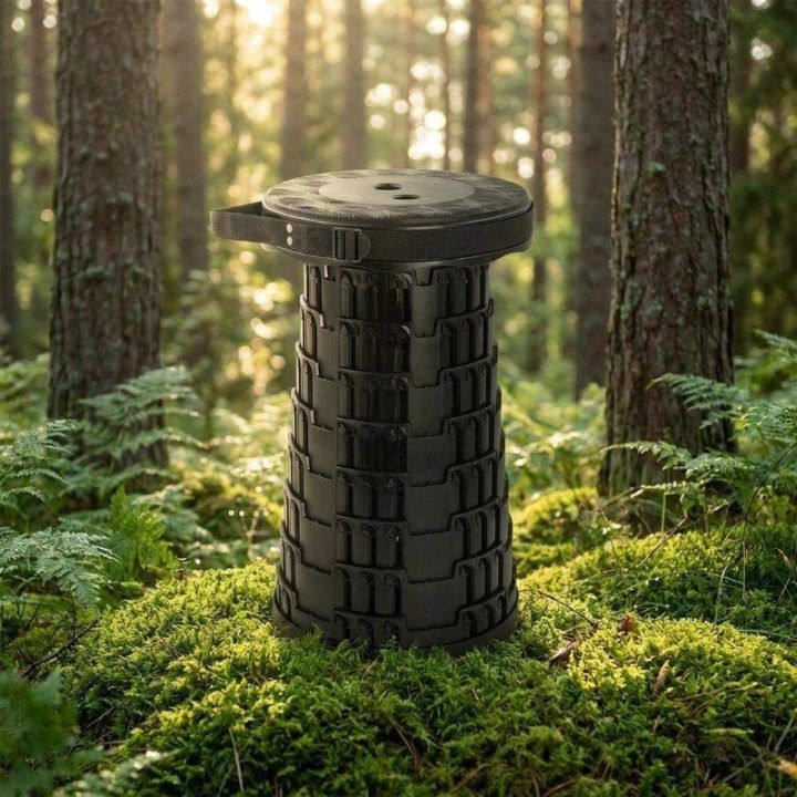 Telescopinė sulankstoma taburetė Geffy, juoda