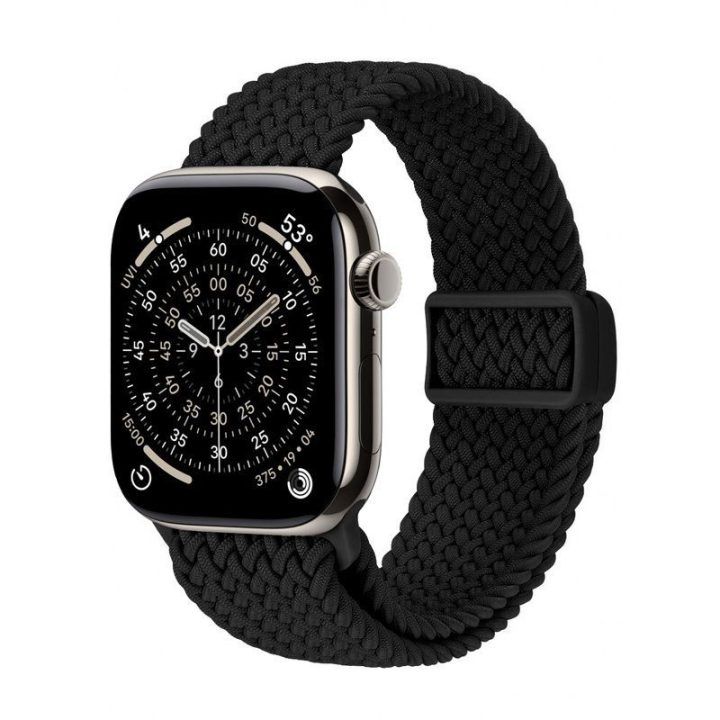 Crong Wave Band dirželis Apple Watch 44/45/46/49 mm, juodas