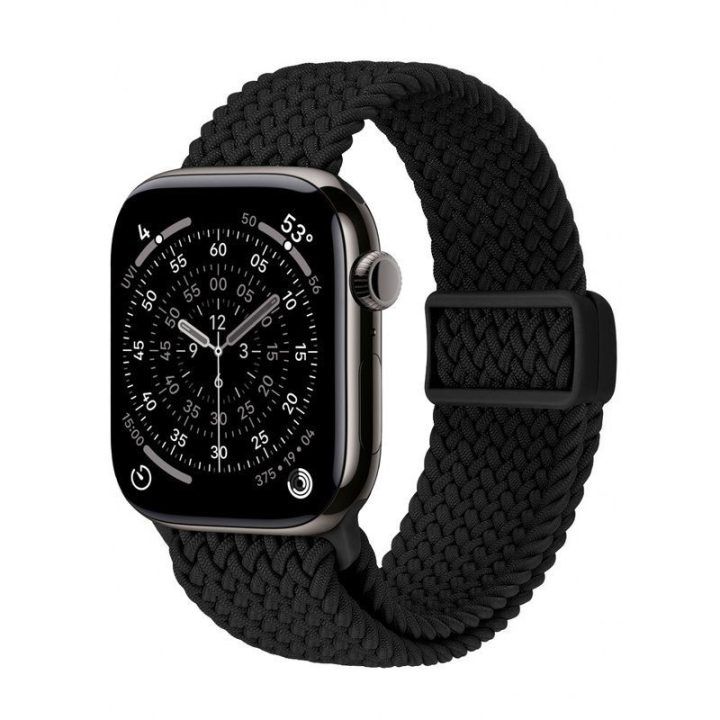 Crong Wave Band dirželis Apple Watch 44/45/46/49 mm, juodas