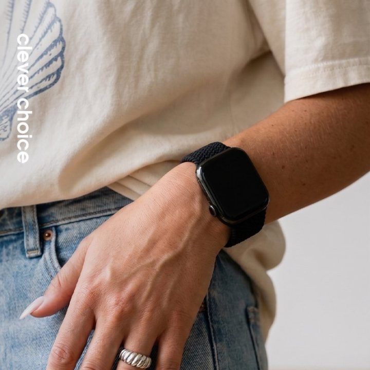 Crong Wave Band dirželis Apple Watch 44/45/46/49 mm, juodas