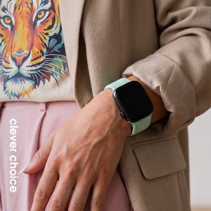 Crong Wave Band pynutas dirželis Apple Watch 44/45/46/49 mm, mėtų