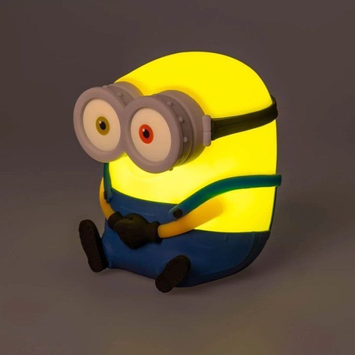 Minions Bob silikoninė LED naktinė lemputė vaikams, 15 cm