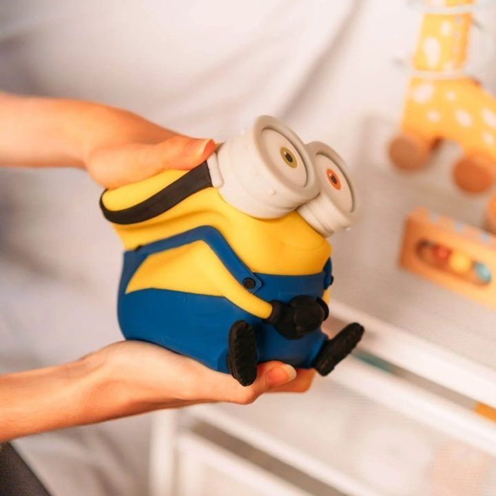 Minions Bob silikoninė LED naktinė lemputė vaikams, 15 cm