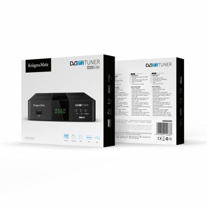 DVB-T2 dekoderis Kruger & Matz H.265 HEVC