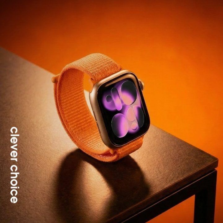 „Crong Nylon“ sportinis dirželis „Apple Watch“, oranžinis