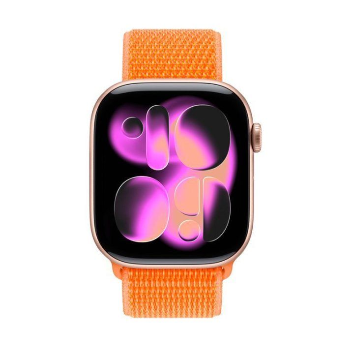 „Crong Nylon“ sportinis dirželis „Apple Watch“, oranžinis