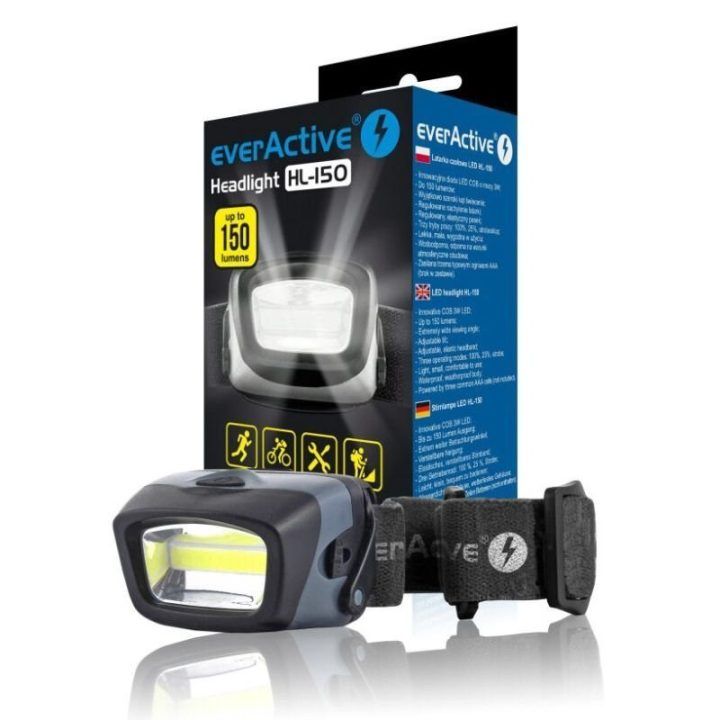 LED galvos žibintuvėlis EVERACTIVE HL150, 150 lm