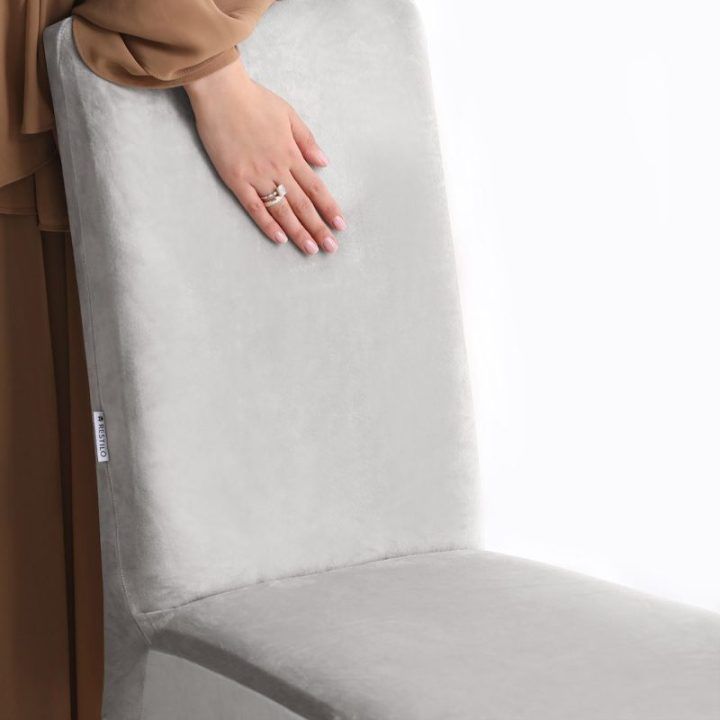 Kėdės užvalkalas Sento AmeliaHome 48 × 48 × 58 + 10 cm, sidabrinis