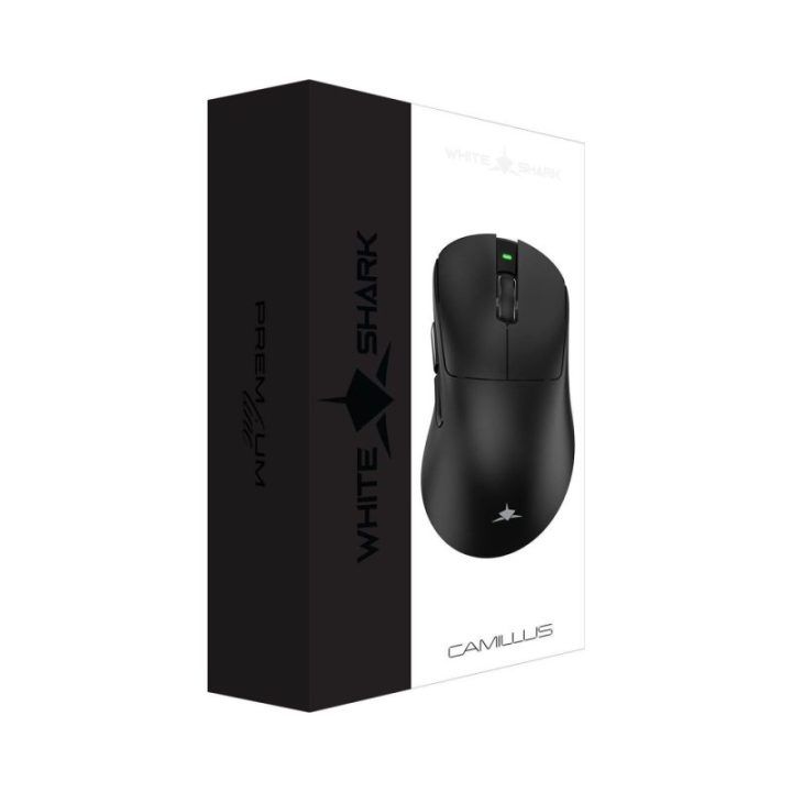 White Shark CAMILLUS-B WGM-9013 belaidė pelė, juoda