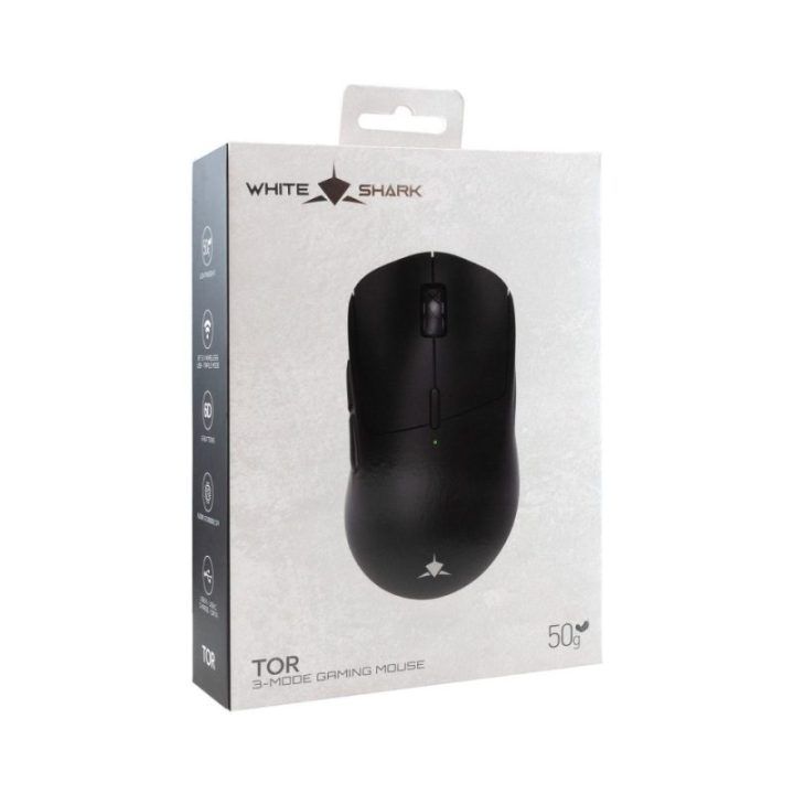 White Shark TOR WGM-5024 belaidė žaidimų pelė, juoda