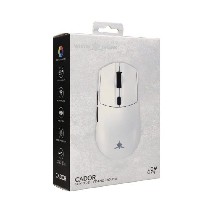 White Shark CADOR WGM-5020 belaidė pelė, balta