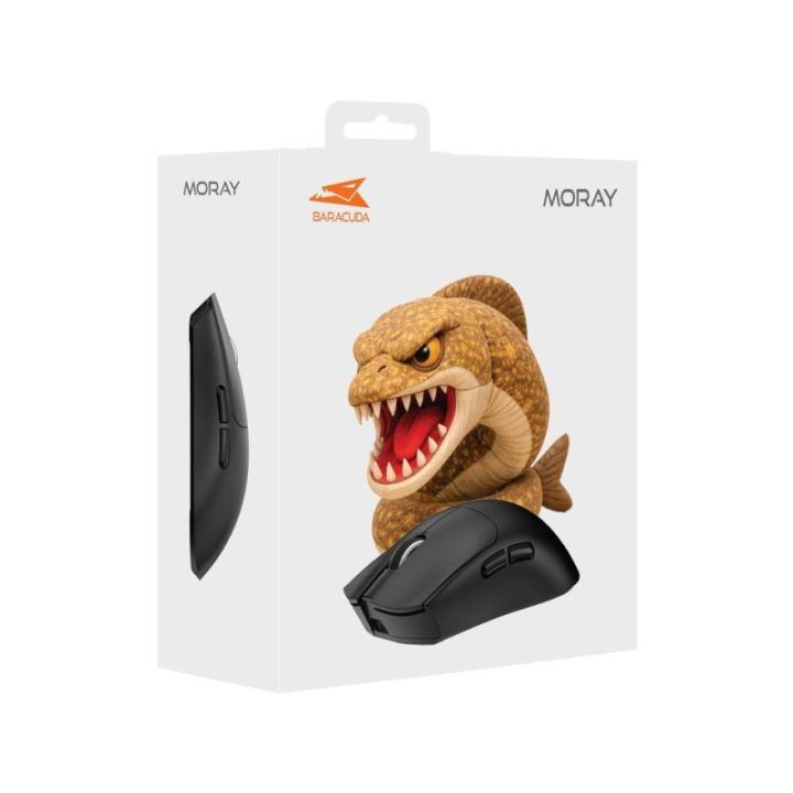 Belaidė žaidimų pelė Baracuda BGM-131 Moray, juoda