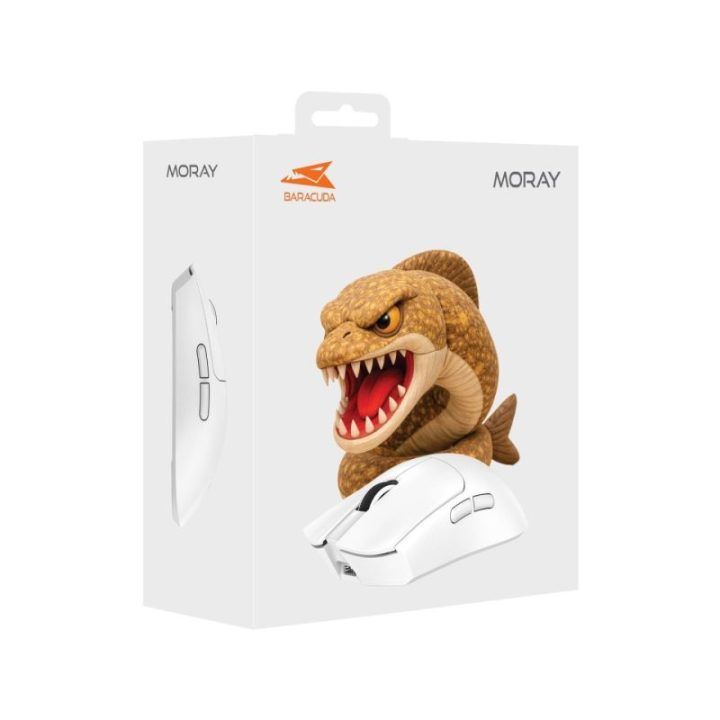 Belaidė pelė Baracuda BGM-132 MORAY, balta