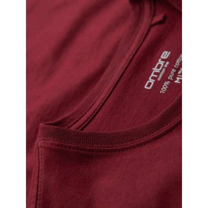 Vyriški bordo marškinėliai Ombre Clothing