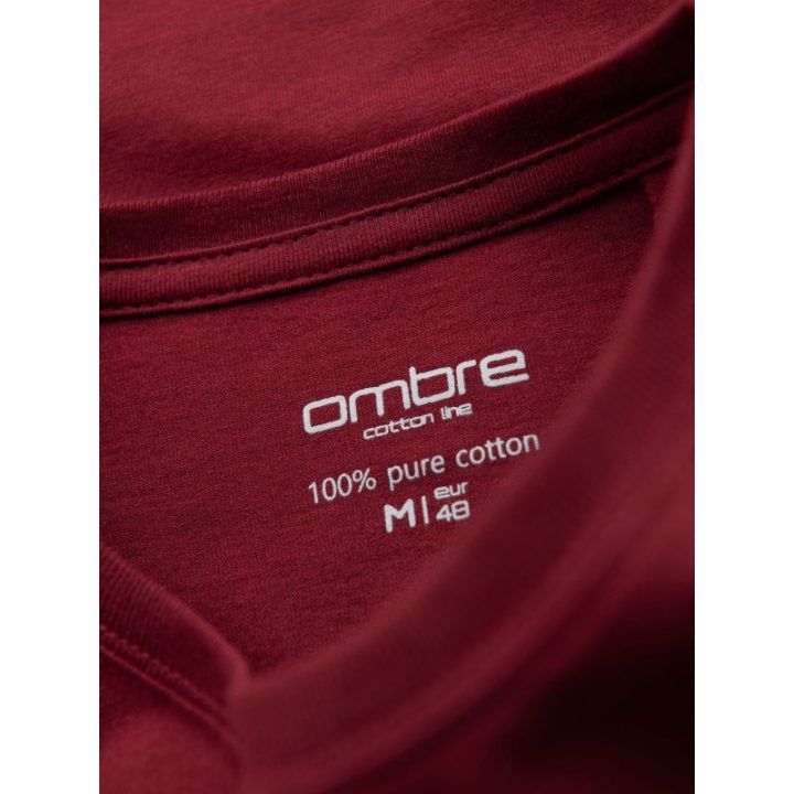 Vyriški bordo marškinėliai Ombre Clothing
