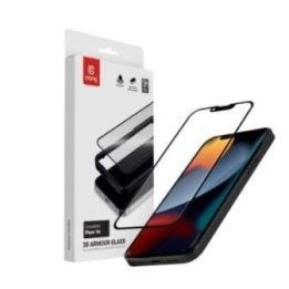 Grūdintas apsauginis stiklas iPhone 17e / 16e / 14 / 13 / 13 Pro su rėmeliu